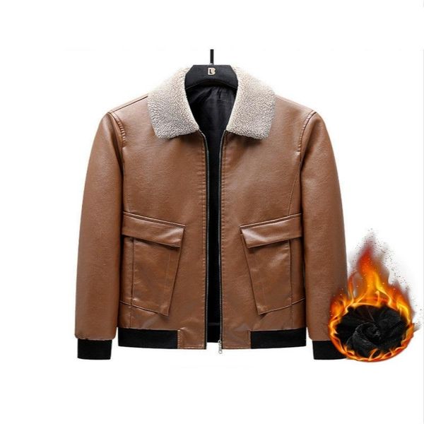 men's pu winter jacket mens fleece fur collar motorcycle outdoor jaqueta leather coats casual lapel slim fit & faux, Black
men's pu winter jacket mens fleece fur collar motorcycle outdoor jaqueta leather coats casual lapel slim fit & faux, Black