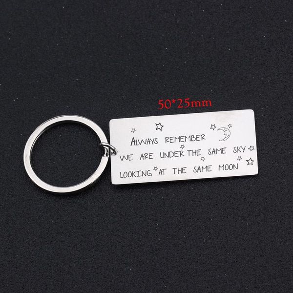 keychains keychain engraved always remember we are under the same sky looking at moon for distance love gift fashion key fobs, Silver
keychains keychain engraved always remember we are under the same sky looking at moon for distance love gift fashion key fobs, Silver