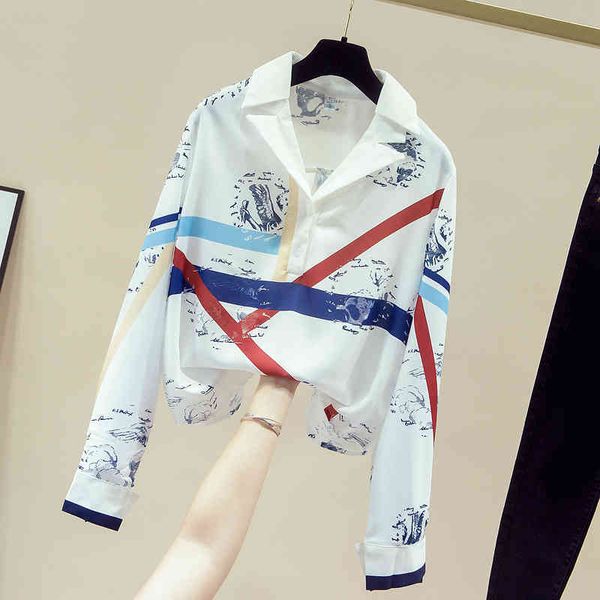 europe fashion style autumn women's turn down collar long sleeves print shirt ladies shirts casual blouse a3688 210428, White
europe fashion style autumn women's turn down collar long sleeves print shirt ladies shirts casual blouse a3688 210428, White