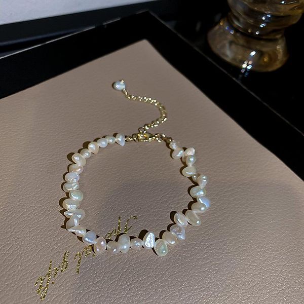charm bracelets 2021 korean selling fashion jewelry simple irregular natural freshwater pearl bracelet women's daily wild, Golden;silver
charm bracelets 2021 korean selling fashion jewelry simple irregular natural freshwater pearl bracelet women's daily wild, Golden;silver