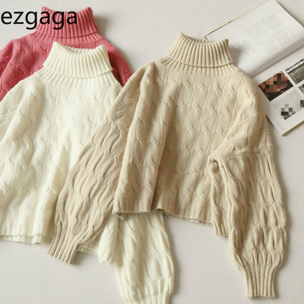 ezgaga streetwear sweater pullover women winter solid turtleneck oversize long sleeve crop knitwear warm fashion jumper 210430, White;black
ezgaga streetwear sweater pullover women winter solid turtleneck oversize long sleeve crop knitwear warm fashion jumper 210430, White;black