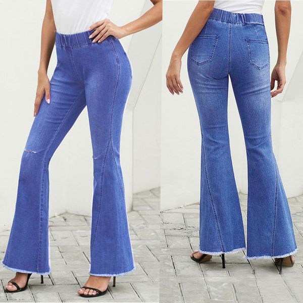 women flare denim jeans bleached knee holes tassel fashion woman pants relaxed female long casual trousers, Blue
women flare denim jeans bleached knee holes tassel fashion woman pants relaxed female long casual trousers, Blue