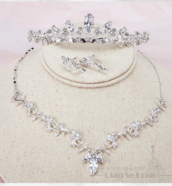earrings & necklace korean crystal bridal crown 4pc jewelry sets wedding accessories for women wholesale, Silver
earrings & necklace korean crystal bridal crown 4pc jewelry sets wedding accessories for women wholesale, Silver