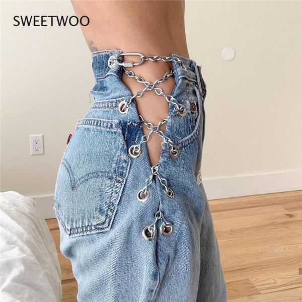 women's jeans chain woman streetwear high waist straight leg pants female denim light blue pantalones 2021 clothes
women's jeans chain woman streetwear high waist straight leg pants female denim light blue pantalones 2021 clothes