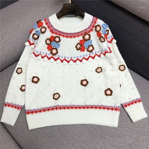 sweater women 2021 sweet handmade chain link flower retro pullover 1124 women's sweaters, White;black
sweater women 2021 sweet handmade chain link flower retro pullover 1124 women's sweaters, White;black