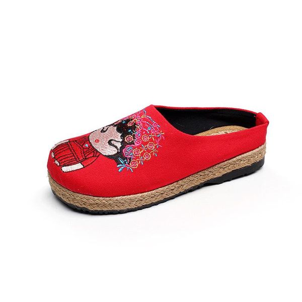 slippers summer half female outside wearing national style shoes embroidery flat bottom non-slip linen cool, Black
slippers summer half female outside wearing national style shoes embroidery flat bottom non-slip linen cool, Black