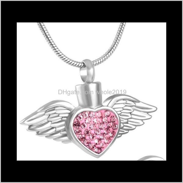 necklaces & pendants drop delivery 2021 ijd8496 pink/blue/white crystal heart wing stainless steel cremation necklace pendant keepsake ashes, Silver
necklaces & pendants drop delivery 2021 ijd8496 pink/blue/white crystal heart wing stainless steel cremation necklace pendant keepsake ashes, Silver