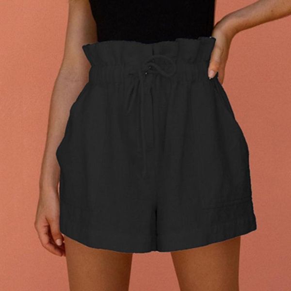women's shorts casual plus size high waist women solid color wide leg summer loose drawstring pockets short pants, White;black
women's shorts casual plus size high waist women solid color wide leg summer loose drawstring pockets short pants, White;black