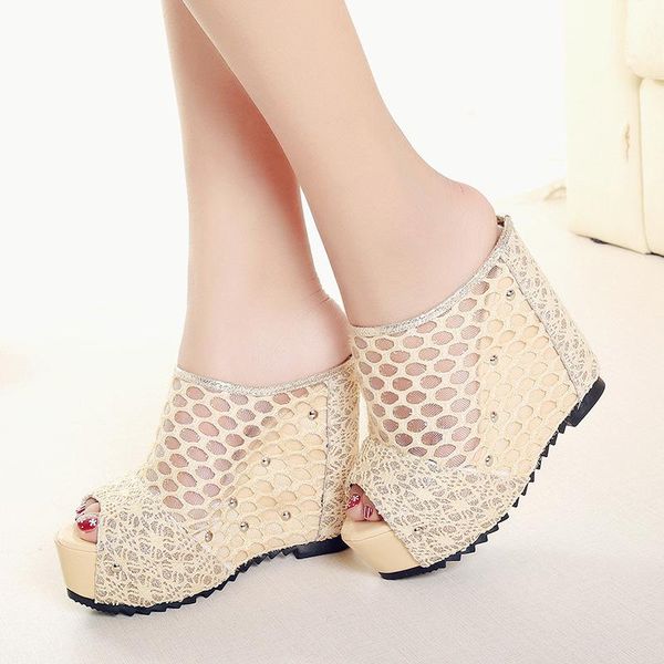 fashion golden women slippers summer shoes platform outside fitting-room high heels wedges solid mesh female slides, Black
fashion golden women slippers summer shoes platform outside fitting-room high heels wedges solid mesh female slides, Black