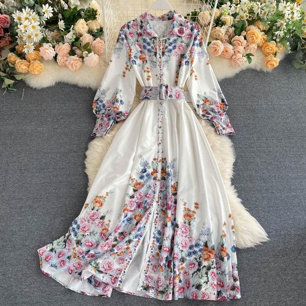 casual dresses luosha women summer autumn lantern sleeve flower print single breasted belt long dress female elegant turn down collar vestid, Black;gray
casual dresses luosha women summer autumn lantern sleeve flower print single breasted belt long dress female elegant turn down collar vestid, Black;gray