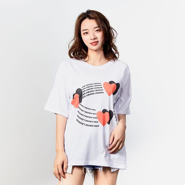 women's t-shirt plus size short sleeve tees for women three hearts print crew neck t shirt summer, White
women's t-shirt plus size short sleeve tees for women three hearts print crew neck t shirt summer, White