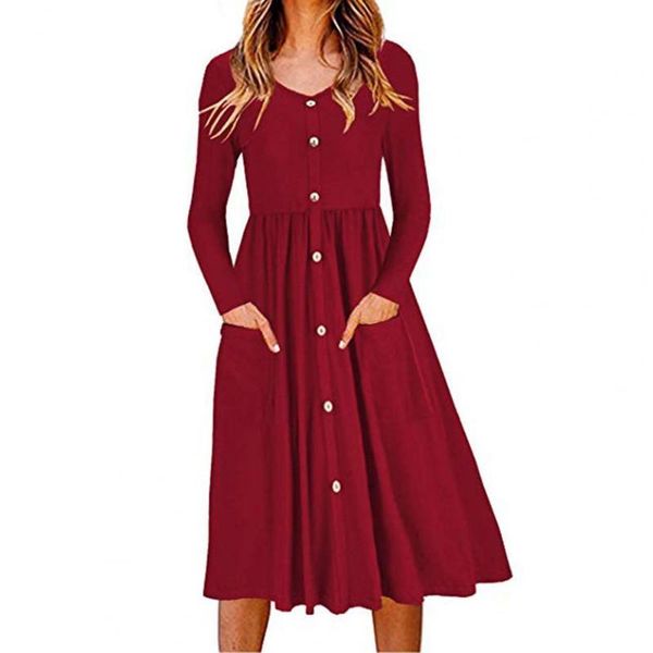 casual dresses autumn women dress elegant solid color long sleeve o neck plus size pleated hem with pockets midi party, Black;gray
casual dresses autumn women dress elegant solid color long sleeve o neck plus size pleated hem with pockets midi party, Black;gray
