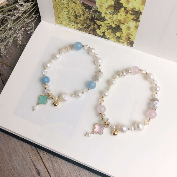 simple personality pink crystal sea blue treasure natural fresh water pearl clover pendant bracelet single circle live broadcast jewelry, Black
simple personality pink crystal sea blue treasure natural fresh water pearl clover pendant bracelet single circle live broadcast jewelry, Black