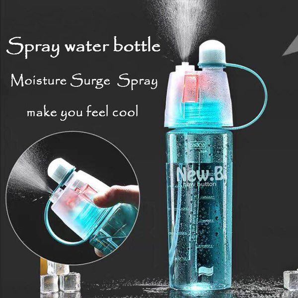 water bottles plastic spray bottle sport gym with straw
