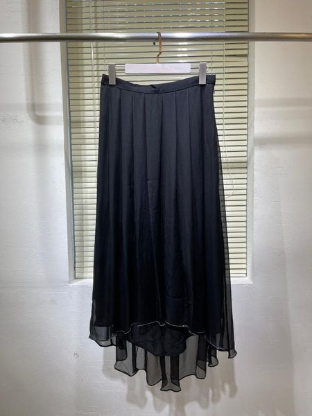 skirts 2021 women fashion pure color chain silk skirt 0522, Black 
skirts 2021 women fashion pure color chain silk skirt 0522, Black