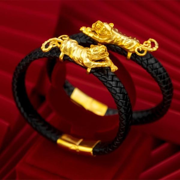 charm bracelets 1pc leather rope leopard bracelet yellow gold filled punk hip hop bangle for men est domineering man jewelry, Golden;silver
charm bracelets 1pc leather rope leopard bracelet yellow gold filled punk hip hop bangle for men est domineering man jewelry, Golden;silver