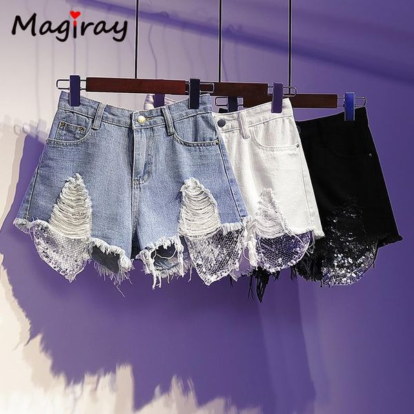 women's shorts magriay harajuku denim women summer sequins high waist ripped fringe teen girls korean white plus size jeans, White;black
women's shorts magriay harajuku denim women summer sequins high waist ripped fringe teen girls korean white plus size jeans, White;black