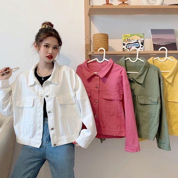 autumn winter white denim jackets for women korean loose long-sleeved fashion solid single breasted coat women's, Black;brown
autumn winter white denim jackets for women korean loose long-sleeved fashion solid single breasted coat women's, Black;brown