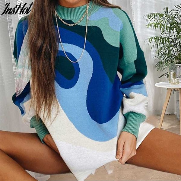 za knitted soft sweaters women autumn winter long o neck jumpers oversized pullovers streetwear loose warm outerwear 211217, White;black
za knitted soft sweaters women autumn winter long o neck jumpers oversized pullovers streetwear loose warm outerwear 211217, White;black
