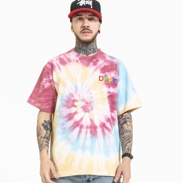 men's t-shirts gtdom man spring summer 2021 t-shirt high street casual tie-dyed soft tees short sleeve o-neck print floral loose, White;black 
men's t-shirts gtdom man spring summer 2021 t-shirt high street casual tie-dyed soft tees short sleeve o-neck print floral loose, White;black