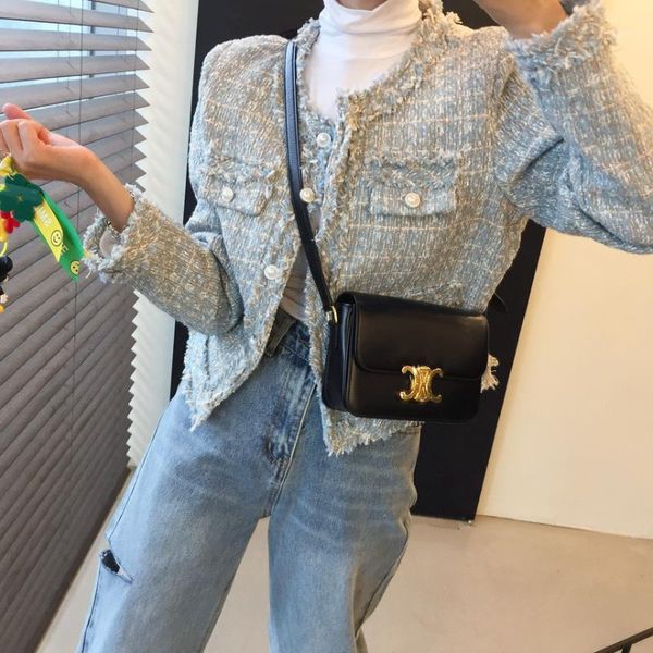 women's jackets korean vintage tweed jacket coat women 2021 autumn single breasted plaid tassel slim woolen office lady outwear, Black;brown
women's jackets korean vintage tweed jacket coat women 2021 autumn single breasted plaid tassel slim woolen office lady outwear, Black;brown