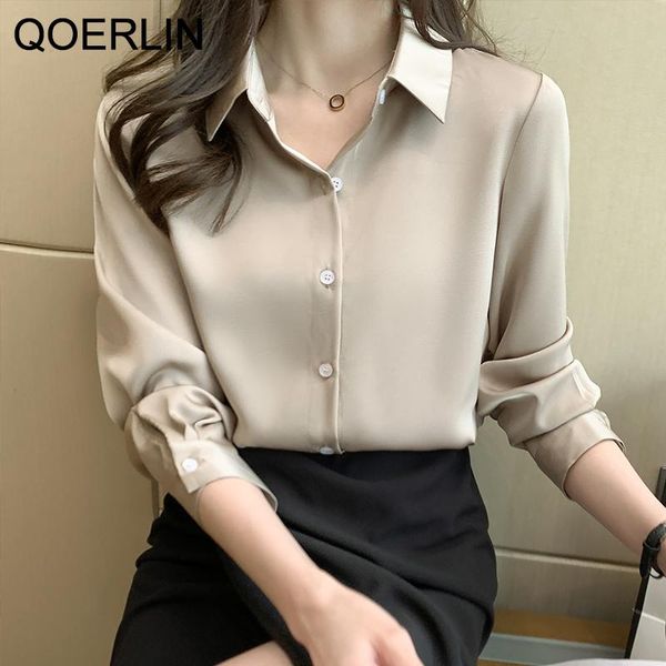 women's blouses & shirts qoerlin elegant ol formal satin shirt women fashion all-match long sleeve office ladies plus size buttons s-2, White
women's blouses & shirts qoerlin elegant ol formal satin shirt women fashion all-match long sleeve office ladies plus size buttons s-2, White