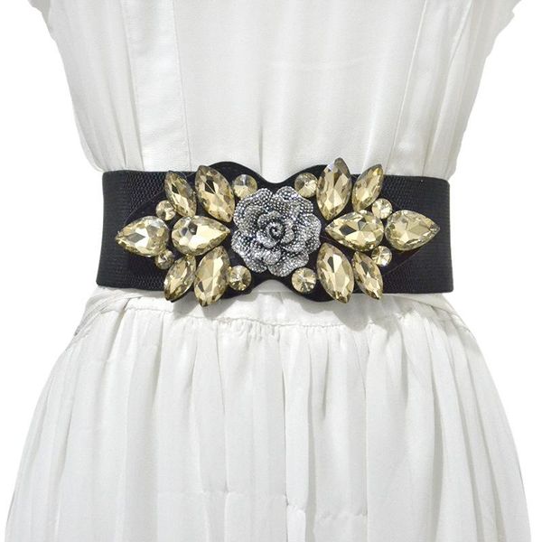wedding sashes fashion beaded wide waist seal women's crystal elastic belt women elegant sweet waistband lady, White
wedding sashes fashion beaded wide waist seal women's crystal elastic belt women elegant sweet waistband lady, White