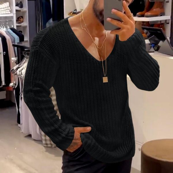 men's sweaters autumn fashion solid long sleeve for men 2021 casual knitted pullovers shirt spring slim v-neck streetwear, White;black
men's sweaters autumn fashion solid long sleeve for men 2021 casual knitted pullovers shirt spring slim v-neck streetwear, White;black