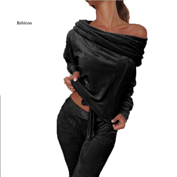 women's pants & capris 2 pieces set velvet ladies long sleeve sweatshirt drawstring casual tracksuit sets female autumn plus size, Black;white
women's pants & capris 2 pieces set velvet ladies long sleeve sweatshirt drawstring casual tracksuit sets female autumn plus size, Black;white