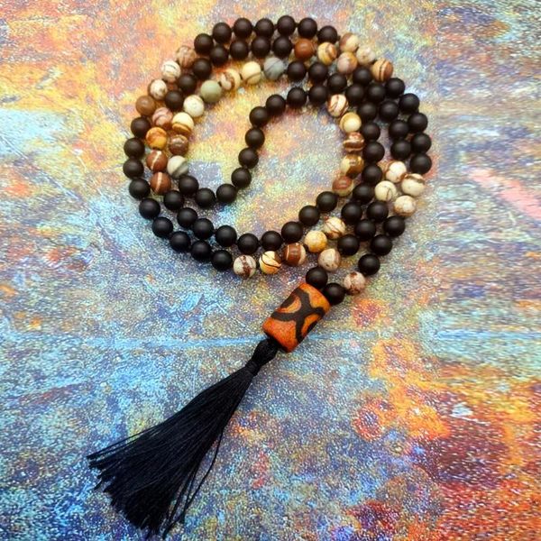 link, chain obsidian map stone natural 108 mala bead yoga tassel necklace chakra meditation buddhism prayer long dropship, Black
link, chain obsidian map stone natural 108 mala bead yoga tassel necklace chakra meditation buddhism prayer long dropship, Black