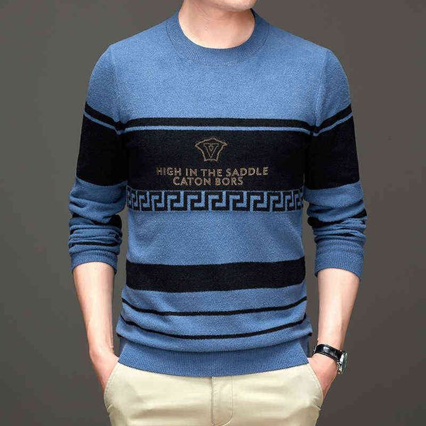 autumn winter chenille middle-aged and young round neck casual stripe bottomed shirt men's sweater, White;black
autumn winter chenille middle-aged and young round neck casual stripe bottomed shirt men's sweater, White;black
