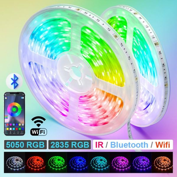 strips 5m 10m 15m led strip lights bluetooth rgb 2835 flexible ribbon tape diode phone wifi alexa control with adapter
strips 5m 10m 15m led strip lights bluetooth rgb 2835 flexible ribbon tape diode phone wifi alexa control with adapter