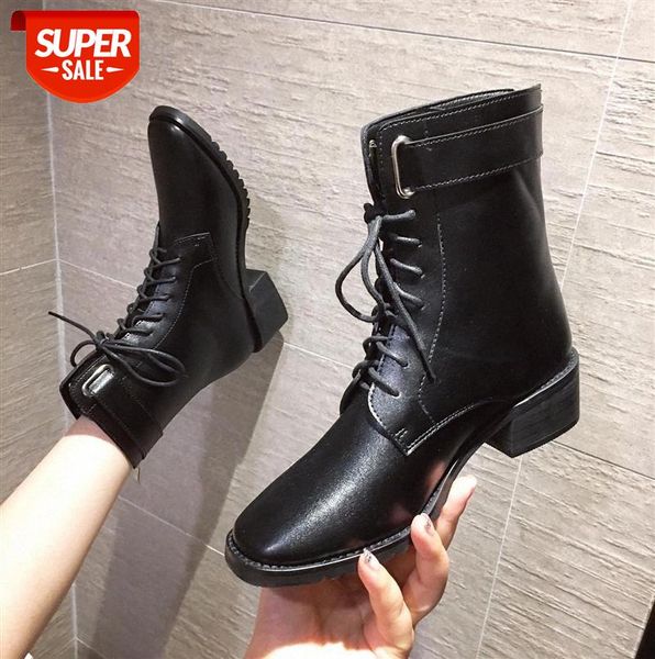thick-heeled martin boots women's lace-up british style knight handsome and versatile soft leather square toe #ti6w
thick-heeled martin boots women's lace-up british style knight handsome and versatile soft leather square toe #ti6w
