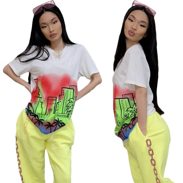 t-shirt 8214# summer short sleeve graffiti cartoon positioning fashion casual printing women's t-shirt, White
t-shirt 8214# summer short sleeve graffiti cartoon positioning fashion casual printing women's t-shirt, White