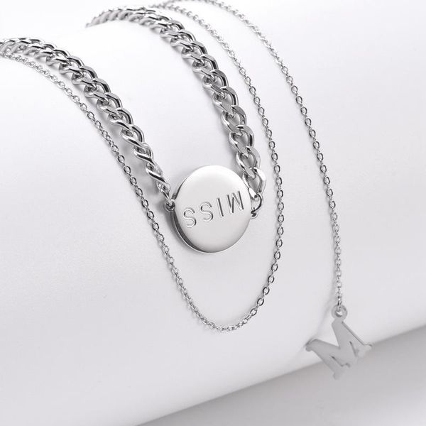 pendant necklaces 2021 fashion design multilayer titanium steel letter necklace hip hop ins simple men and women wholesale, Silver
pendant necklaces 2021 fashion design multilayer titanium steel letter necklace hip hop ins simple men and women wholesale, Silver