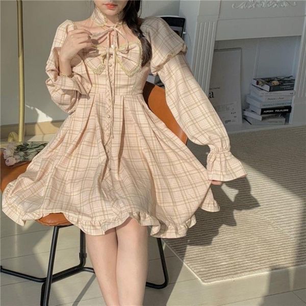casual dresses houzhou plaid dress kawaii preppy style lolita women long sleeve bow princess square collar spring autumn sweet outfits, Black;gray
casual dresses houzhou plaid dress kawaii preppy style lolita women long sleeve bow princess square collar spring autumn sweet outfits, Black;gray