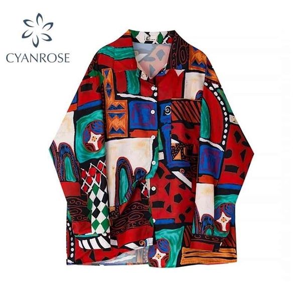 women blouse vintage painting print casual shirts autumn turn-down collar loose streewear long sleeve female shirt 210515, White
women blouse vintage painting print casual shirts autumn turn-down collar loose streewear long sleeve female shirt 210515, White