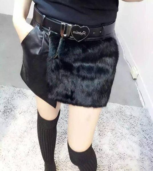 women's shorts 2021 european station pu leather stitching fur skirt package hip winter large size boots, White;black
women's shorts 2021 european station pu leather stitching fur skirt package hip winter large size boots, White;black