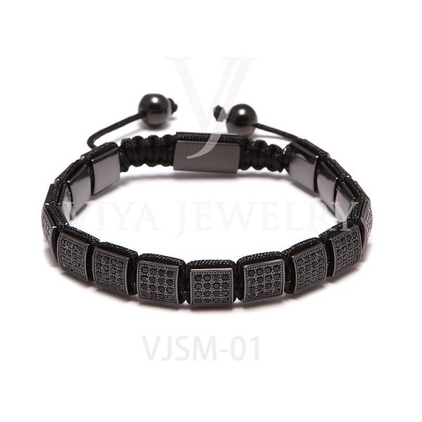 charm bracelets high-end black square beaded men luxury handmade braiding adjustable 8mm beads bracelet with zircon setting, Golden;silver
charm bracelets high-end black square beaded men luxury handmade braiding adjustable 8mm beads bracelet with zircon setting, Golden;silver
