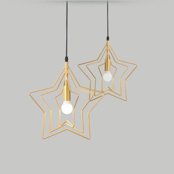 nordic restaurant e27 single head creative personality bar aisle led entrance balcony bedside black golden star chandelier light pendant lam
nordic restaurant e27 single head creative personality bar aisle led entrance balcony bedside black golden star chandelier light pendant lam