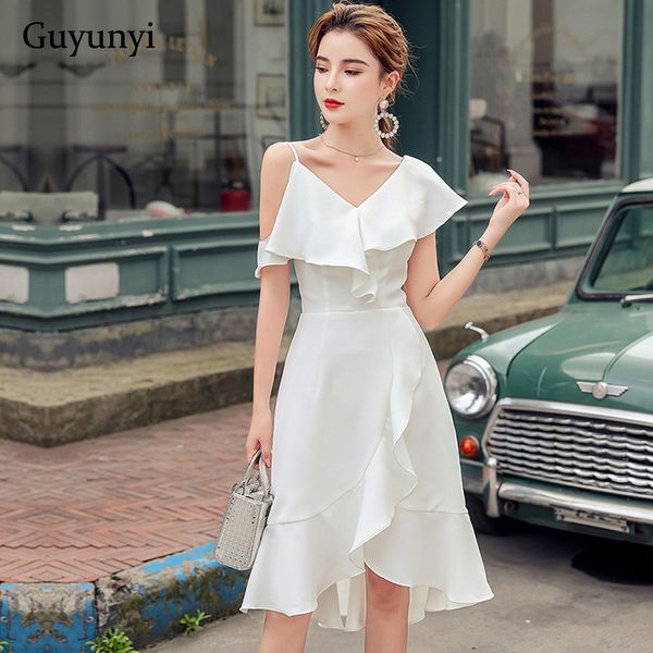white asymmetry elegant party dress 2021 summer spaghetti strap ruffles high waist simple temperament office dress women, Black;gray
white asymmetry elegant party dress 2021 summer spaghetti strap ruffles high waist simple temperament office dress women, Black;gray