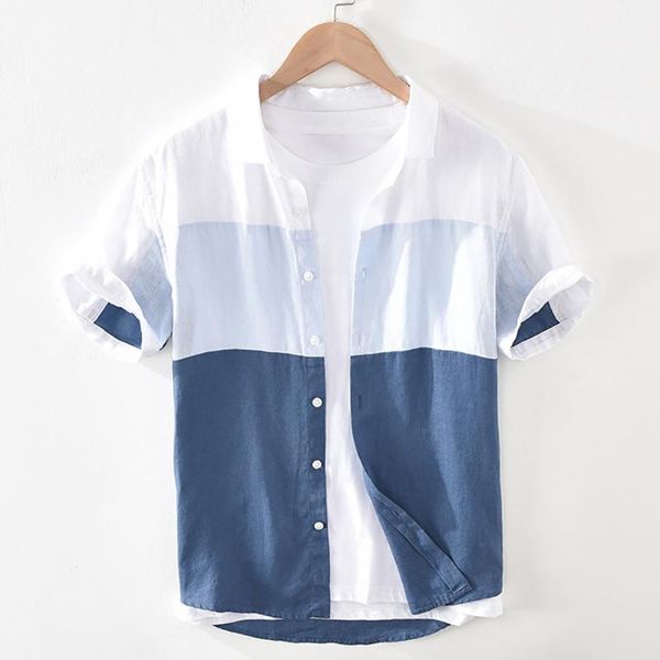 men's casual shirts men linen shirt summer fashion simple harakuju 100% fabric gradient patchwork short sleeve slim, White;black
men's casual shirts men linen shirt summer fashion simple harakuju 100% fabric gradient patchwork short sleeve slim, White;black