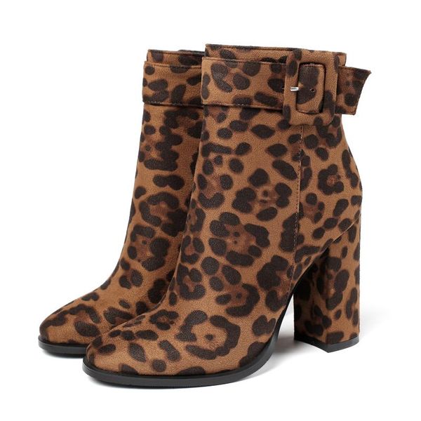 boots square toe thick heel women suede autumn and winter short high heels ankle leopard print tide, Black
boots square toe thick heel women suede autumn and winter short high heels ankle leopard print tide, Black