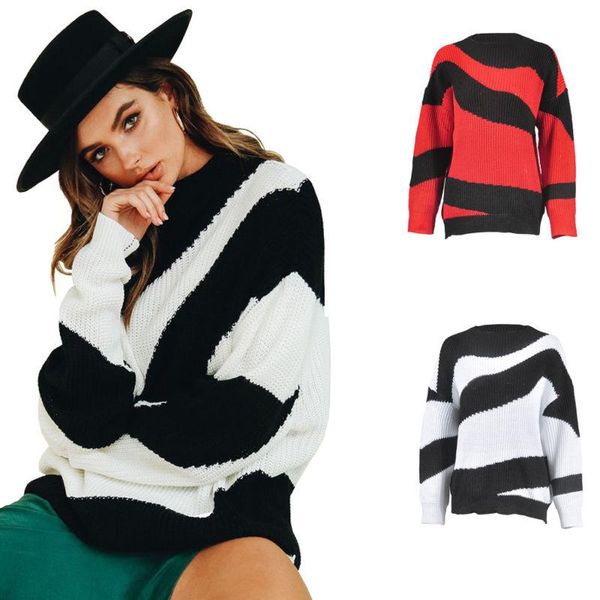 women's sweaters jumpers pullover sleeve shirt women long contrast sweater color, White;black
women's sweaters jumpers pullover sleeve shirt women long contrast sweater color, White;black