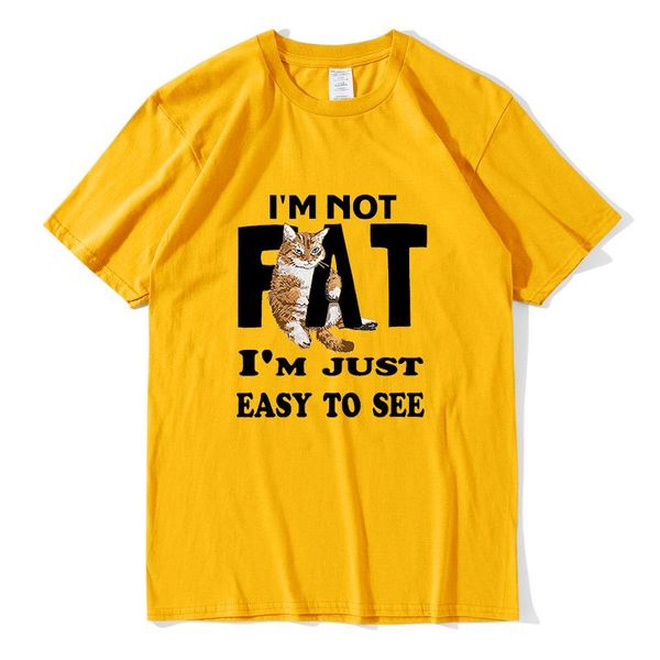 men's t-shirts funny cat shirt i'm not fat i am just easy to see joke gifts cotton short sleeve tee, White;black
men's t-shirts funny cat shirt i'm not fat i am just easy to see joke gifts cotton short sleeve tee, White;black