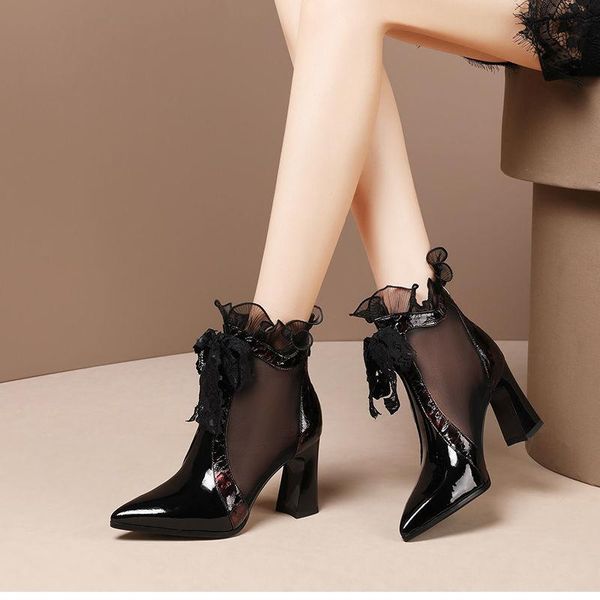dress shoes mesh sandals boots woman 2021 high heels ankle summer pointed toe lace for female blue wine-red, Black
dress shoes mesh sandals boots woman 2021 high heels ankle summer pointed toe lace for female blue wine-red, Black