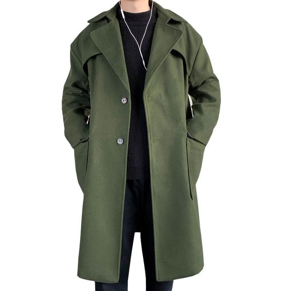 men's wool & blends mens hooded long woolen coats oversized solid color winter windbreaker korean style casual outwear, Black
men's wool & blends mens hooded long woolen coats oversized solid color winter windbreaker korean style casual outwear, Black
