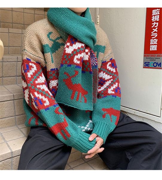 men's sweaters christmas sweater autumn and winter day loose ins lazy style european american british couple pullover, White;black
men's sweaters christmas sweater autumn and winter day loose ins lazy style european american british couple pullover, White;black