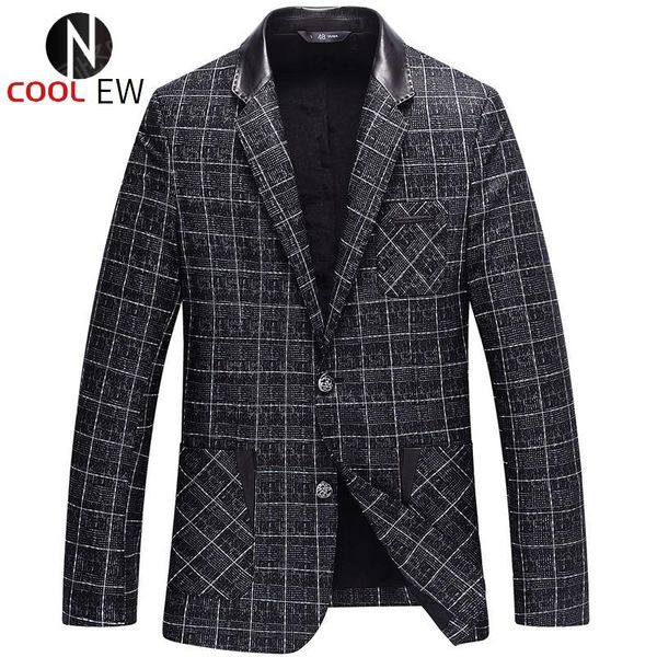 men's leather & faux luxury mens sheepskin genuine formal suit jacket slim fit business man plaid blazer coat wedding party dress jacke, Black
men's leather & faux luxury mens sheepskin genuine formal suit jacket slim fit business man plaid blazer coat wedding party dress jacke, Black