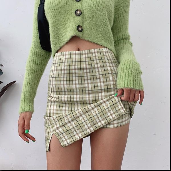 women plaid skirts mini high waist pencil skirt vintage elegant korean harajuku fashion, Black
women plaid skirts mini high waist pencil skirt vintage elegant korean harajuku fashion, Black